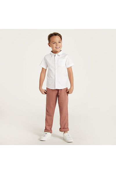 Juniors Solid Button Up Shirt With Chest Pocket