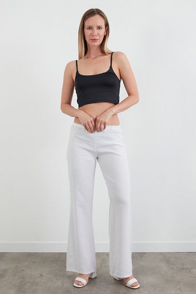 Fulla Moda Pantaloni Palazzo modal cu talie joasă cu talie elastică