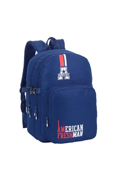 Marvel American Freshman Zipper Closure Adjustable Shoulder Strap Backpack Blue