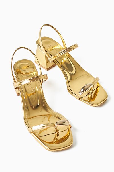 Limoya Sandale de damă Selenya Flip Flops aurii cu detaliu de cataramă