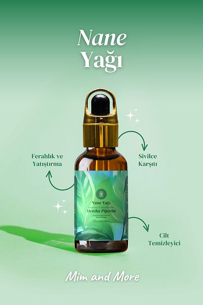 Mim and More Peppermint Oil - 100% Natural Essential Oil, 10 ml