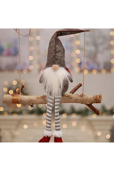 daity Gnome Decoration, Textile, Red/white/gray, 50 X 11 Cm