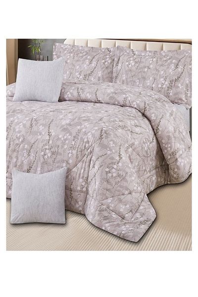 smart home Double-sided comforter set, 6-piece bedspread, 6-piece filling comforter, 100% microfiber comforter, 230 x 250 cm