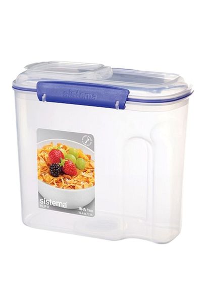 Sistema Recipient din plastic pentru cereale cu capac Klip It, 2,8 l