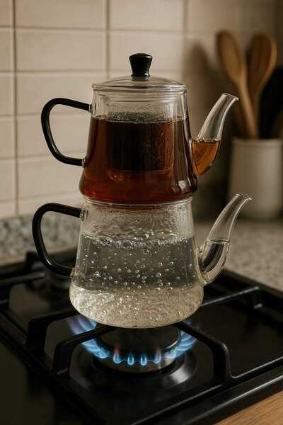 Pembishayatlar ISIYA DAYANIKLI CAM ÇAY ÇAYDANLIK TAKIMI