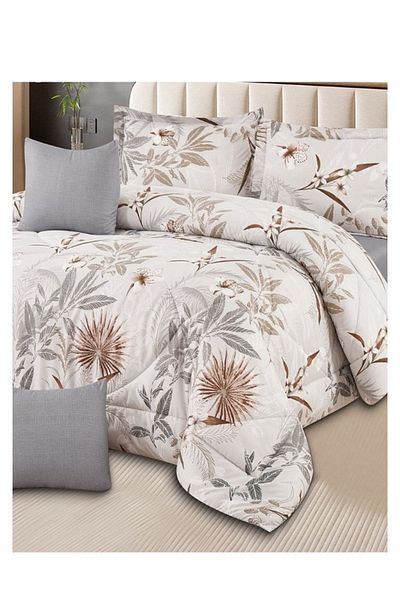 smart home Double-sided comforter set, 6-piece bedspread, 6-piece filling comforter, 100% microfiber comforter, 230 x 250 cm