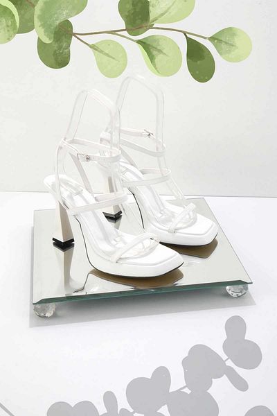 Bambi White Women's Classic Heeled Shoes K05215163909