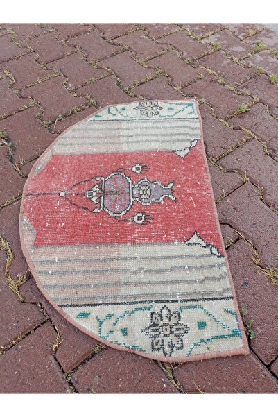 ŞAHMERDANOĞLU 48X73 Cm El Dokuması Enfes Yarım Ay Vintec Stil Halı, Şömine Önü Dekor, Sehpa Altı Halısı ETSY