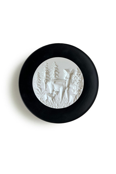 HOME DEKORİSTA Dekoratif Tabak, Dekoratif Obje, Siyah Renk Tabak, Beyaz Dekor...