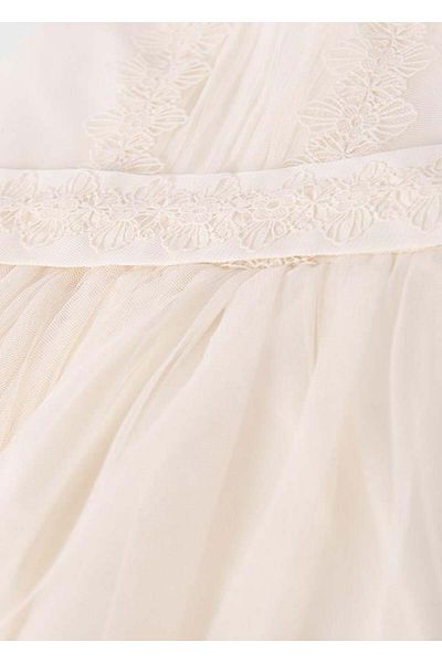 Abel & Lula Abel&Lula Girl's Dress with Tulle - Cream