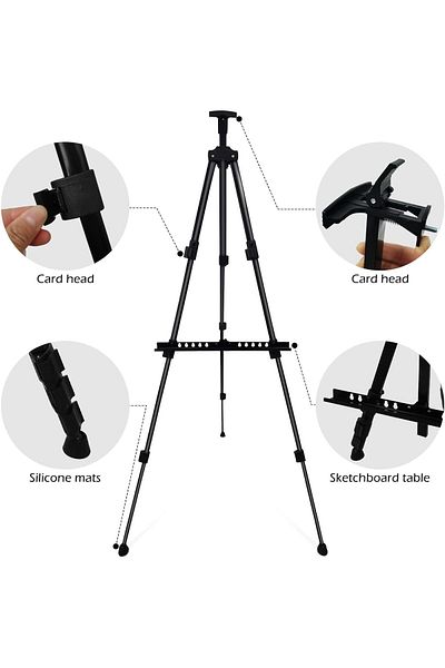 Lumely Easel Stand for Sign and Painting,Metal Tripod Adjustable Height,Use for Display,with Carry Bag