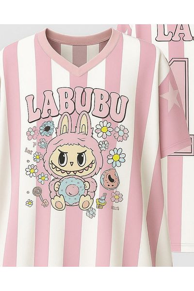 Touz Moda Μπλουζάκι Pink Labubu Detail Jersey Jersey