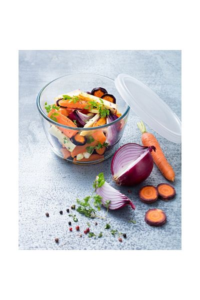 Pyrex Round Dish with Lid Cook&Freeze, Pyrex, Heat-resistant Glass, 1.1 L, 12x12cm
