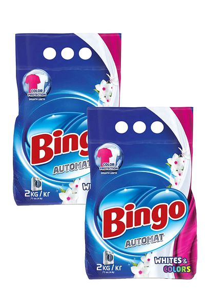 Bingo Σκόνη πλυσίματος ρούχων Bingo Automat Λευκό και Χρωματιστά, 2kg