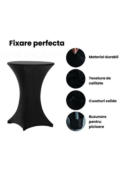 HASEPE Event Table Cover, Elastic Table Cover, Elastic Tablecloth For Cocktail Table, D 75-85 Cm