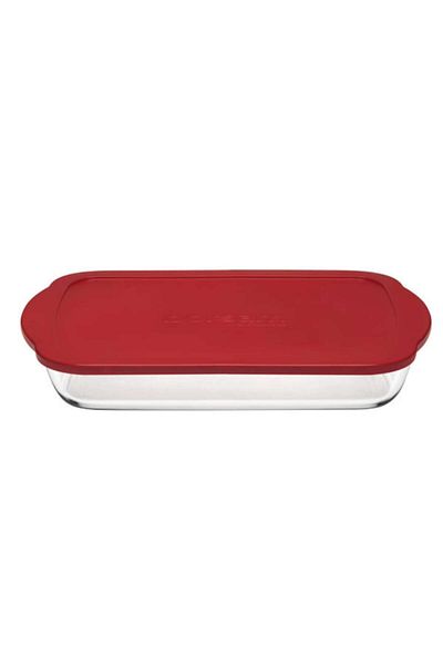 Borcam Vas dreptunghiular cu capac silicon Borcam 1.950 ml