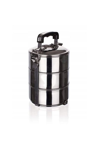 BANQUET Set 3 recipiente pentru alimente, Banquet, Story Line, Inox, 2.1L, 13 x 5.7 cm, Argintiu