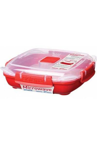 Sistema food container with lid for microwave, rectangular, plastic, 0.44L