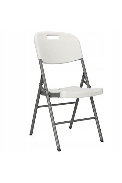 SERSIMO Scaun pliant din plastic pentru catering sau terasa, sarcina 150kg, alb