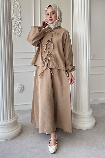InStyle Σετ καφέ γάλακτος με λεπτομέρεια δεσμών
