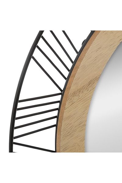 Atmosphera Créateur D'intérieur Atmosphera Joe Round Mirror With Metal Frame, 45 Cm, Black