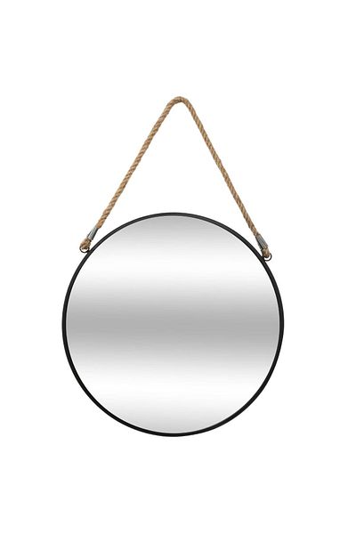 Atmosphera Créateur D'intérieur Atmosphera Eden round mirror with rope, metal frame, 55x82 cm, black