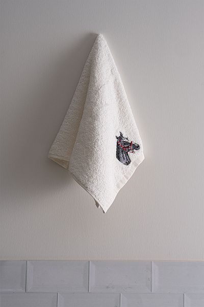 Nazik Home Safari Horse Embroidered Hand Towel (30 X 50 cm)