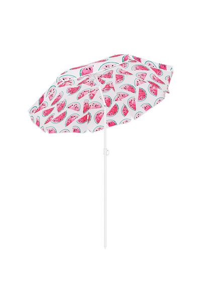SERSIMO Beach umbrella 160 cm with metal structure, adjustable tilt and transport cover, white and red