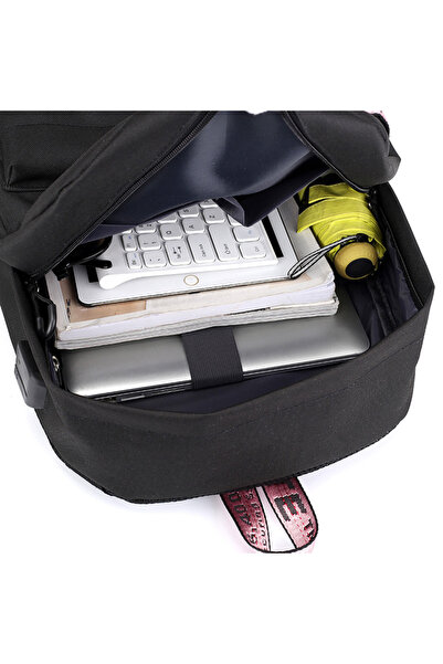 ENAR Backpack chain bag with USB charging port, black