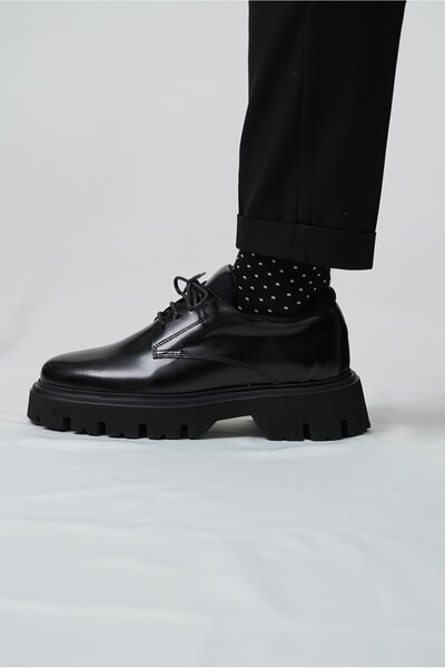 TETRİ Morgan Model Hakiki Deri El Yapımı Erkek Siyah Casual Ayakkabı