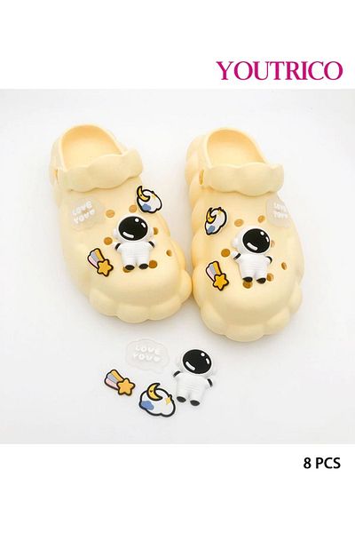 Youtrico 8pcs Astronaut Series Jibbitz Charms for PVC Slipper Ornament