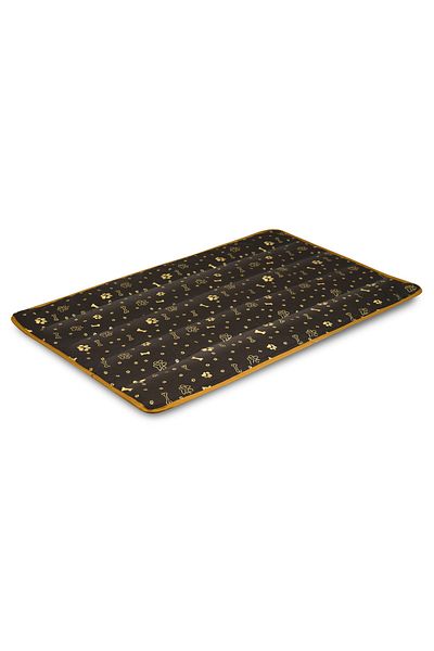 shumee Covoraș pentru câini 120x80 cm impermeabil, model oase aurii