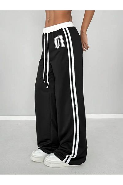 Touz Moda 01 Αριθμός Oversize Φαρδύ Φούτερ με λεπτομέρεια με κορδόνι μέσης