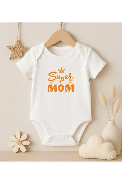 MODAT Super Mom Super Mom Written Printed Baby Bodysuit