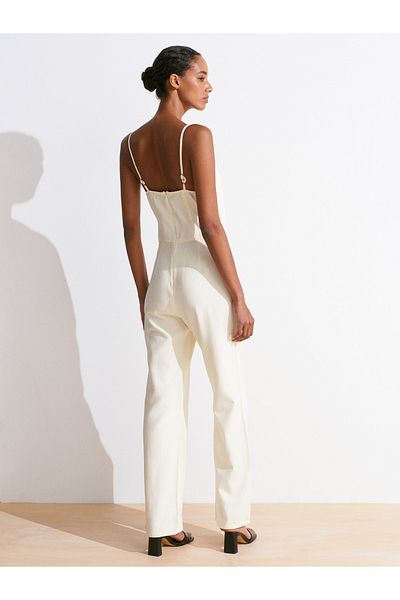 Dilvin 72024 Piece Dye Lyocell Denim Jumpsuit-Yellow