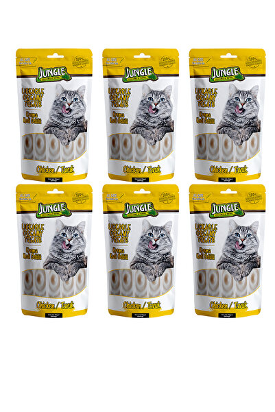 Jungle 5'Lİ KREMA KEDİ ÖDÜL MAMASI TAVUKLU 14GR - 6 PAKET