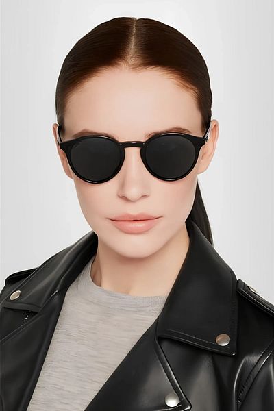 Tonny Black Women's Black Soft Retro Round Sunglasses