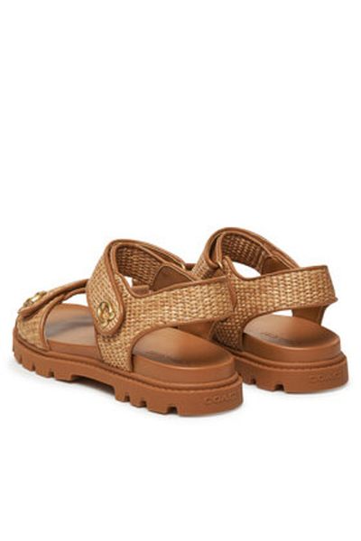 Coach Women's Sandals brown COACH-CAR55 NAT NATURAL.