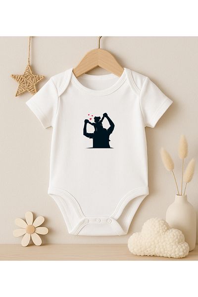 MODAT Father Child Shoulder Printed Baby Bodysuit