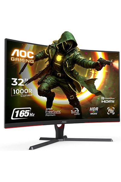 Aoc شاشة ألعاب منحنية C32G3E G3 Series مقاس 31.5 بوصة بدقة FHD 1000R