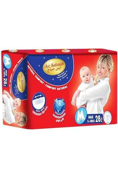 Ace Sabaah Baby Diaper, Medium Size, Midi 5-10kg, 28pcs