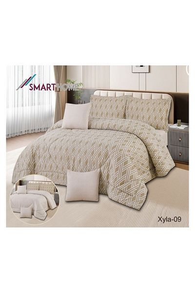smart home Double-sided comforter set, 6-piece bedspread, 6-piece filling comforter, 100% microfiber comforter, 230 x 250 cm