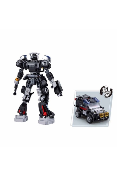 Sluban 247-Piece Exosuit 2-in-1 Autobots Police Car Building Set Multicolor