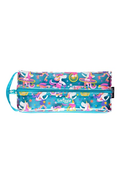 SMIGGLE Unicorn Fun Turquoise Pencil Case -Whirl Junior Flip Zip