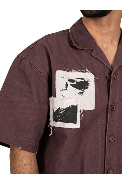 SWAG SA Square-cut shirt with distinctive embroidery