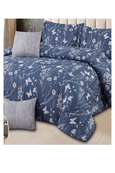 smart home Double-sided comforter set, 6-piece bedspread, 6-piece filling comforter, 100% microfiber comforter, 230 x 250 cm