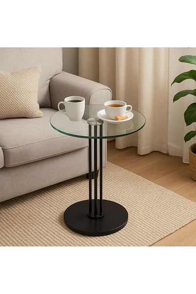 private house Clear glass side table