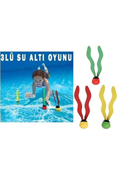 Shoplandu Çocuk Yüzme Dalış Oyuncak - Yosun Modeli Renkli 3 Renk Su Altı Dalı...