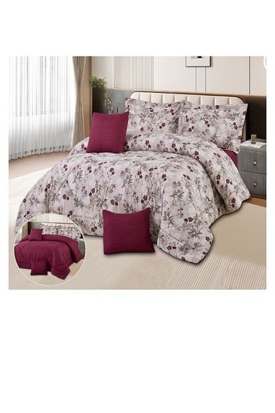 smart home Double-sided comforter set, 6-piece bedspread, 6-piece filling comforter, 100% microfiber comforter, 230 x 250 cm