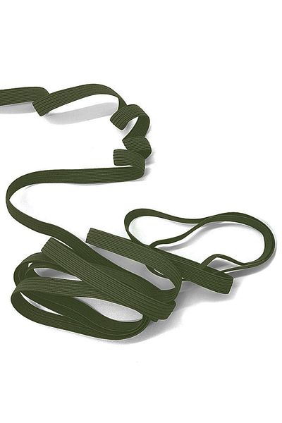 hapshoe Khaki Green 6 mm 5 Mt Durable Hard Flat Elastic Ribbon Rubber